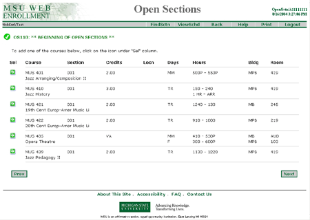 Open Section